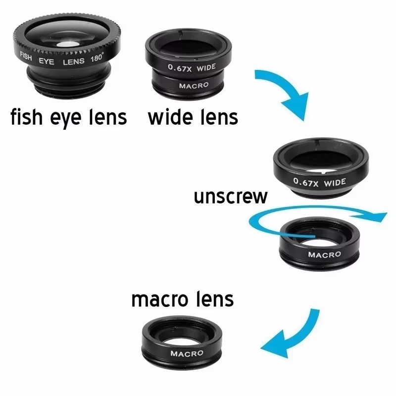 Lente 3 em 1 para celular com  - Fishing Camera avaliação e preço